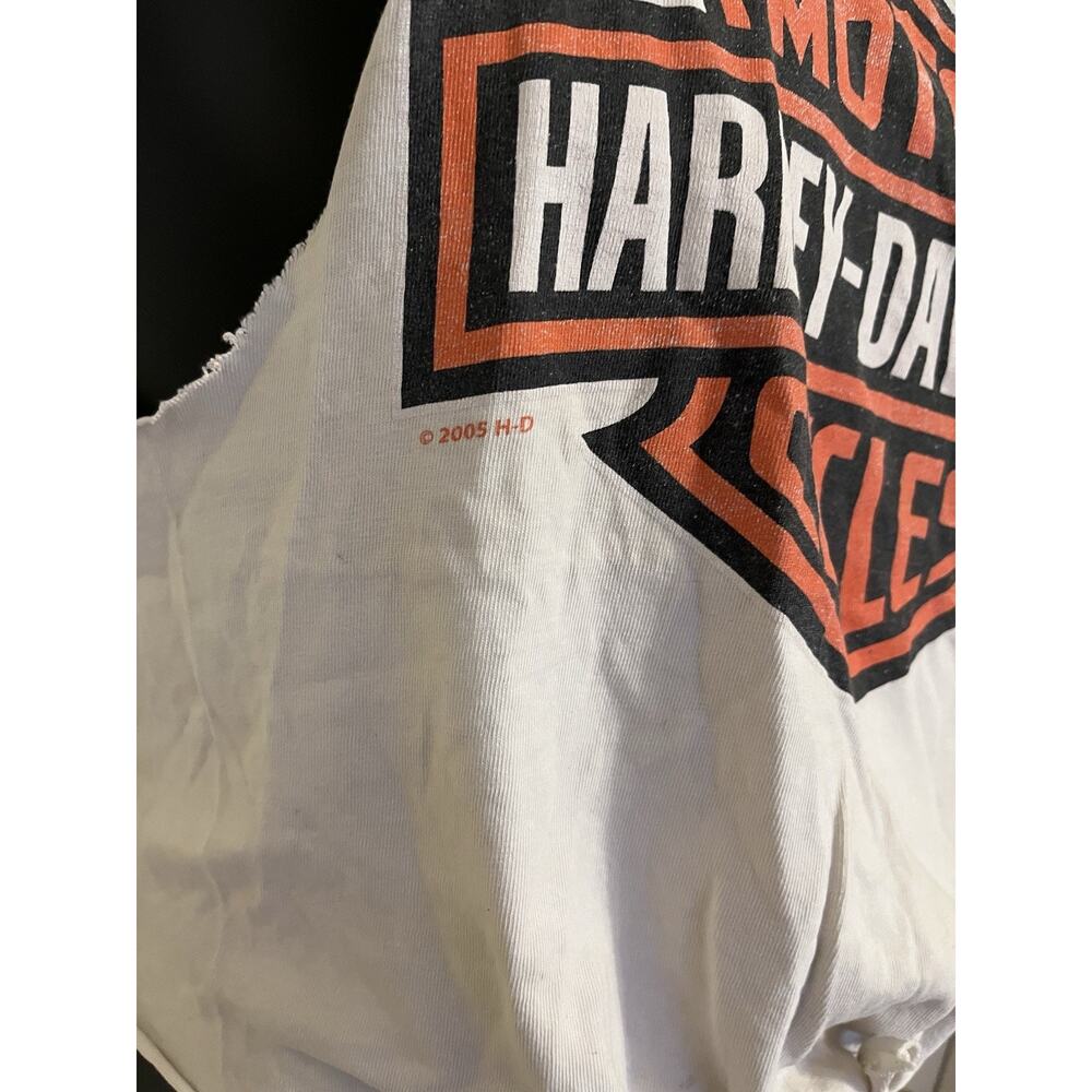 VTG Y2K 2005 Harley Davidson Crop Tank Top T-Shirt Women’s Logo Iowa Mason City - Picture 3 of 3
